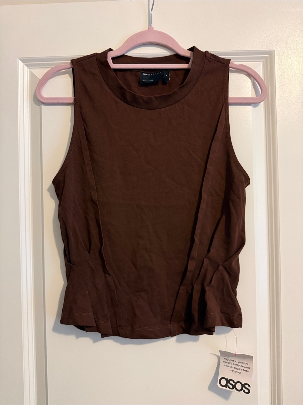 ASOS Brown Sleeveless Crew Neck Tank